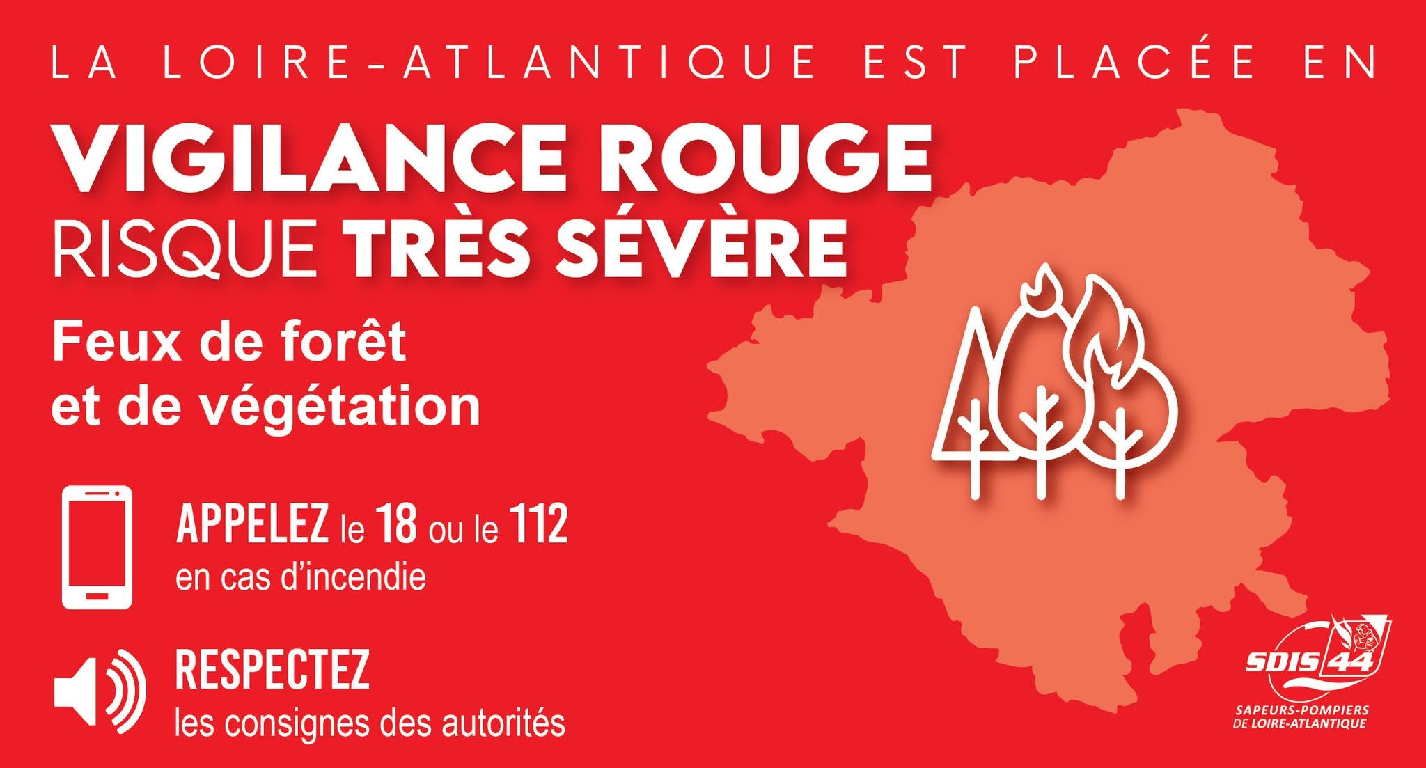 Vigilance rouge pour les feux de forêt et de végétation